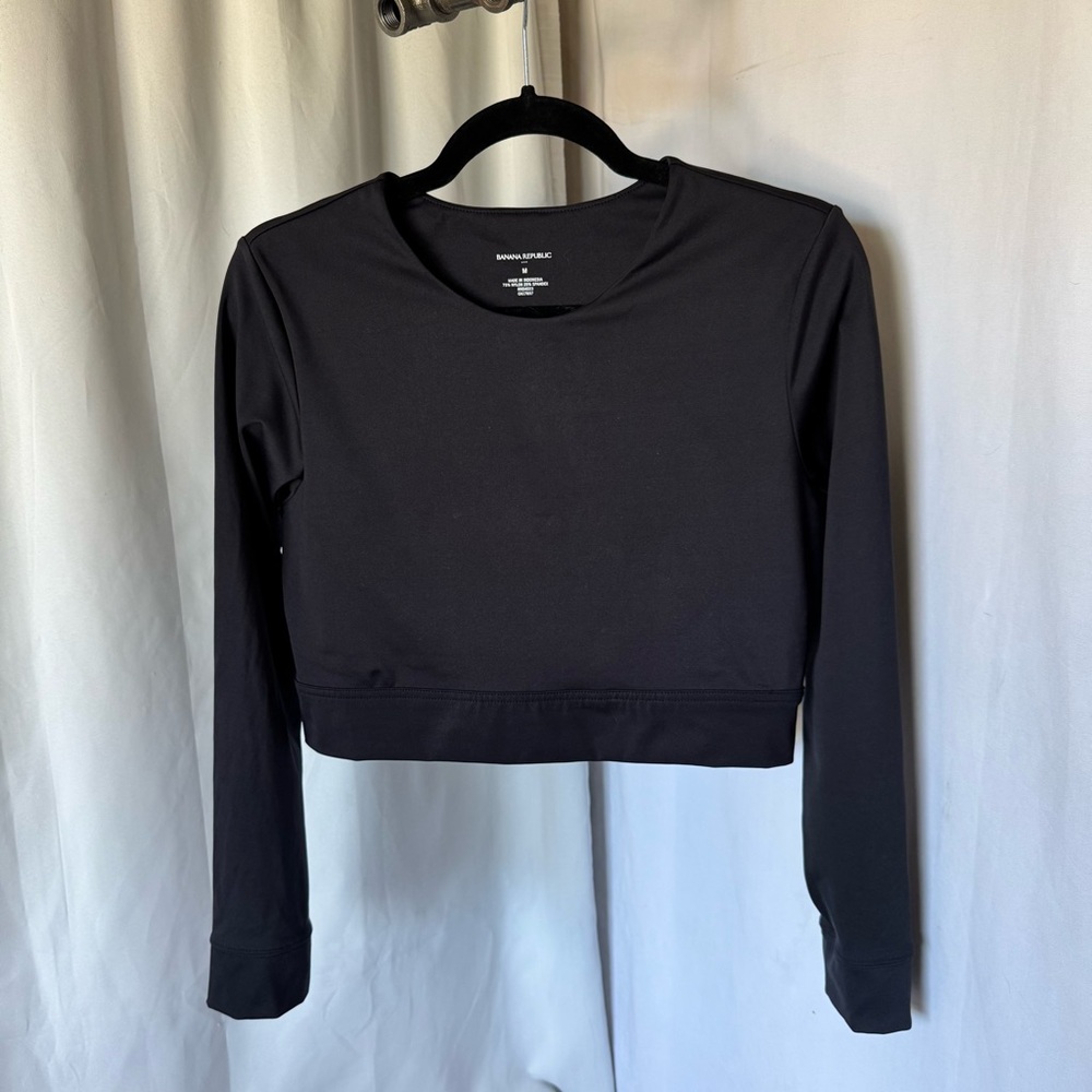 Banana republic long sleeve crop top size medium nylon spandex blend